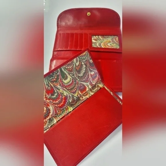 DOONEY & BOURKE - BURGUNDY TRIFOLD Continental Clutch with Paisley - Picture 4 of 9